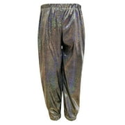 Toddler Baby Kids Girls Boys Sparkly Metallic Harem Dance Pants Loose Fit For Modern Hip Hop Street Dancewear Trendy Clothes, 3-4 Years